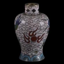 Vase balustre en �maux cloisonn�s